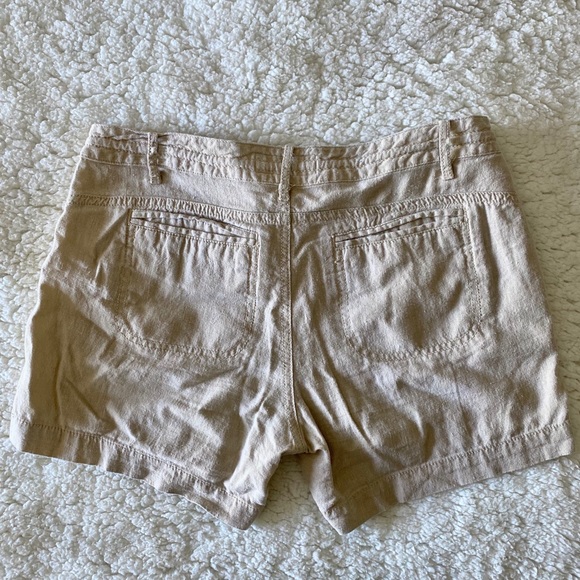 Linen Blend Tan Shorts - Picture 2 of 3
